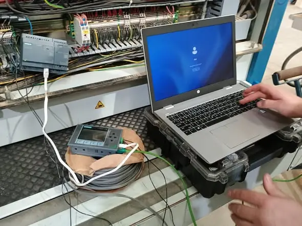 Engineering laptop and control equipment representing secure technical records